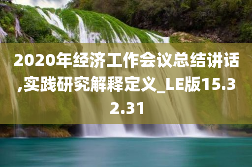 2020年经济工作会议总结讲话,实践研究解释定义_LE版15.32.31