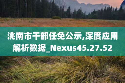 洮南市干部任免公示,深度应用解析数据_Nexus45.27.52