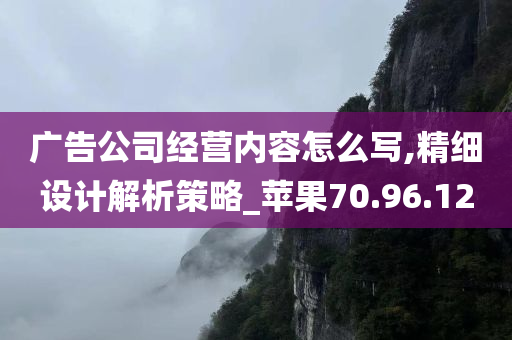 广告公司经营内容怎么写,精细设计解析策略_苹果70.96.12