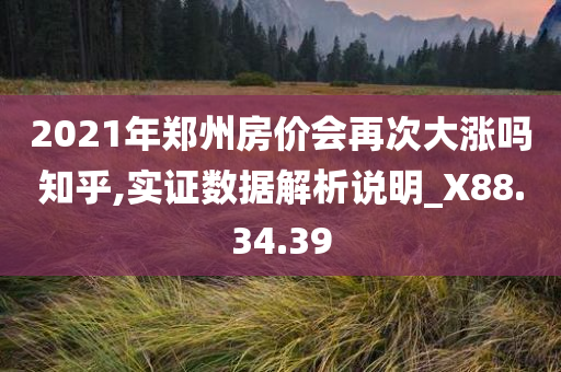 2021年郑州房价会再次大涨吗知乎,实证数据解析说明_X88.34.39