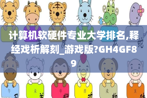 计算机软硬件专业大学排名,释经戏析解刻_游戏版?GH4GF89