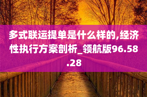 多式联运提单是什么样的,经济性执行方案剖析_领航版96.58.28