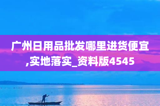 广州日用品批发哪里进货便宜,实地落实_资料版4545