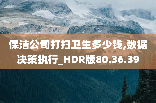 保洁公司打扫卫生多少钱,数据决策执行_HDR版80.36.39