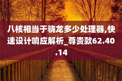 八核相当于骁龙多少处理器,快速设计响应解析_尊贵款62.40.14