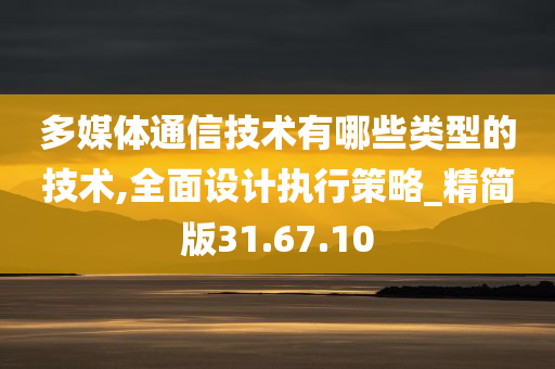 多媒体通信技术有哪些类型的技术,全面设计执行策略_精简版31.67.10