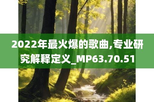 2022年最火爆的歌曲,专业研究解释定义_MP63.70.51