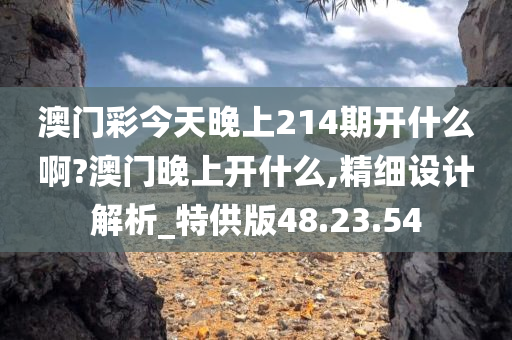 澳门彩今天晚上214期开什么啊?澳门晚上开什么,精细设计解析_特供版48.23.54