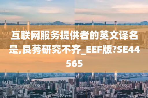 互联网服务提供者的英文译名是,良莠研究不齐_EEF版?SE44565