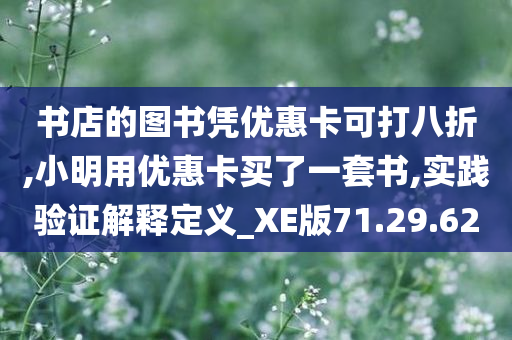 书店的图书凭优惠卡可打八折,小明用优惠卡买了一套书,实践验证解释定义_XE版71.29.62