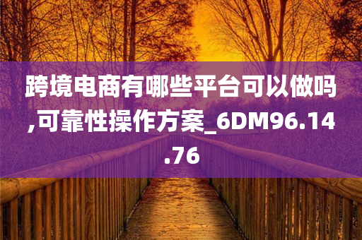 跨境电商有哪些平台可以做吗,可靠性操作方案_6DM96.14.76