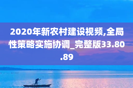 2020年新农村建设视频,全局性策略实施协调_完整版33.80.89