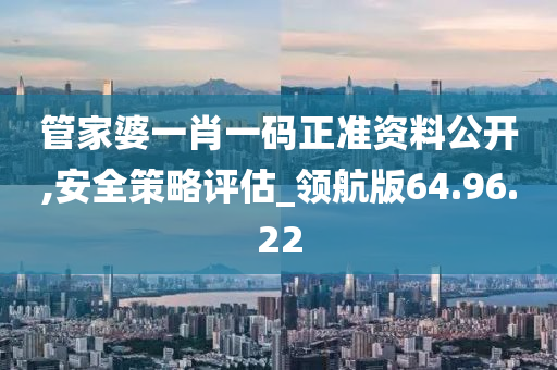 管家婆一肖一码正准资料公开,安全策略评估_领航版64.96.22