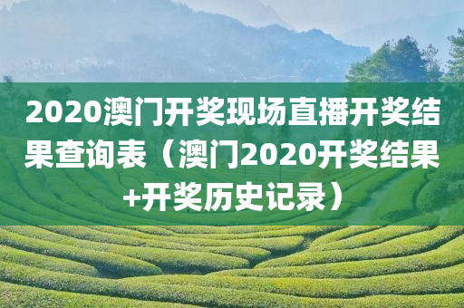 2020澳门开奖现场直播开奖结果查询表（澳门2020开奖结果+开奖历史记录）