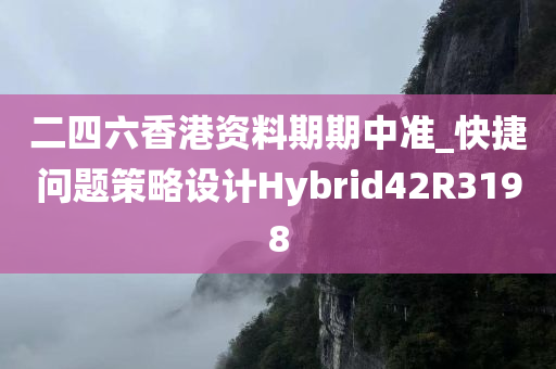 二四六香港资料期期中准_快捷问题策略设计Hybrid42R3198