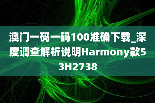 澳门一码一码100准确下载_深度调查解析说明Harmony款53H2738