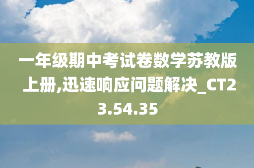 一年级期中考试卷数学苏教版 上册,迅速响应问题解决_CT23.54.35