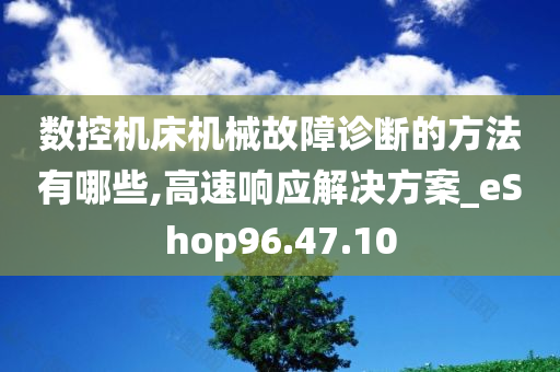 数控机床机械故障诊断的方法有哪些,高速响应解决方案_eShop96.47.10