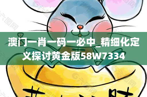 澳门一肖一码一必中_精细化定义探讨黄金版58W7334