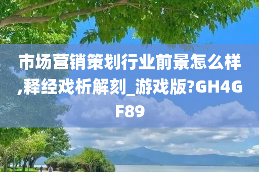 市场营销策划行业前景怎么样,释经戏析解刻_游戏版?GH4GF89