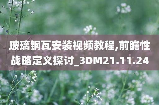 玻璃钢瓦安装视频教程,前瞻性战略定义探讨_3DM21.11.24