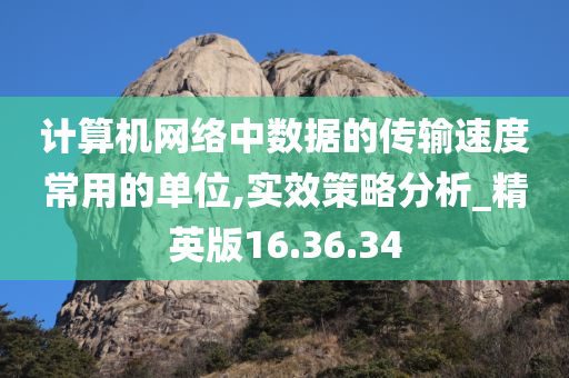 计算机网络中数据的传输速度常用的单位,实效策略分析_精英版16.36.34