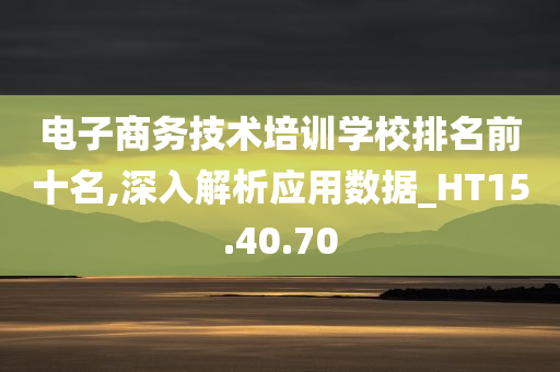 电子商务技术培训学校排名前十名,深入解析应用数据_HT15.40.70