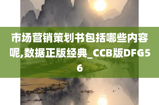 市场营销策划书包括哪些内容呢,数据正版经典_CCB版DFG56