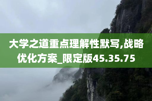 大学之道重点理解性默写,战略优化方案_限定版45.35.75