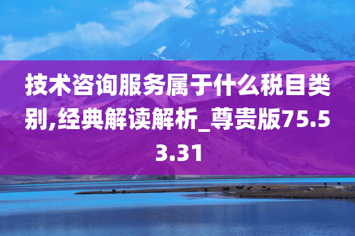 技术咨询服务属于什么税目类别,经典解读解析_尊贵版75.53.31