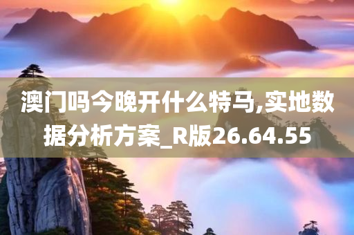 澳门吗今晚开什么特马,实地数据分析方案_R版26.64.55