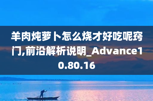 羊肉炖萝卜怎么烧才好吃呢窍门,前沿解析说明_Advance10.80.16