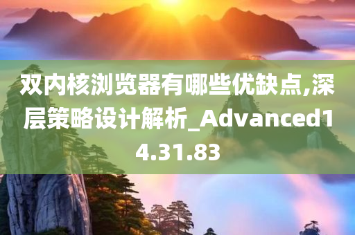 双内核浏览器有哪些优缺点,深层策略设计解析_Advanced14.31.83