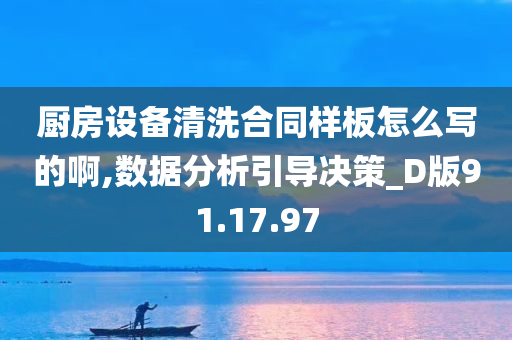 厨房设备清洗合同样板怎么写的啊,数据分析引导决策_D版91.17.97