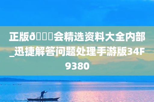 正版🐎会精选资料大全内部_迅捷解答问题处理手游版34F9380