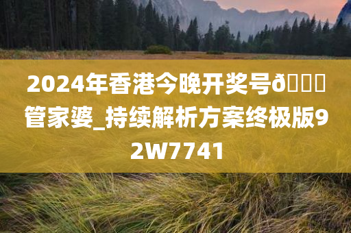 2024年香港今晚开奖号🐎管家婆_持续解析方案终极版92W7741