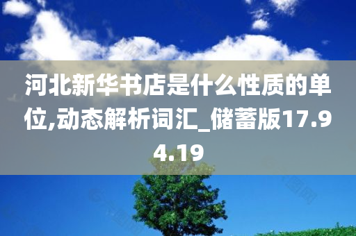 河北新华书店是什么性质的单位,动态解析词汇_储蓄版17.94.19