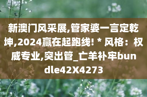 新澳门风采展,管家婆一言定乾坤,2024赢在起跑线!＊风格：权威专业,突出管_亡羊补牢bundle42X4273