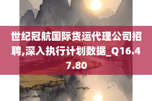 世纪冠航国际货运代理公司招聘,深入执行计划数据_Q16.47.80