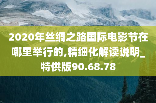 2020年丝绸之路国际电影节在哪里举行的,精细化解读说明_特供版90.68.78