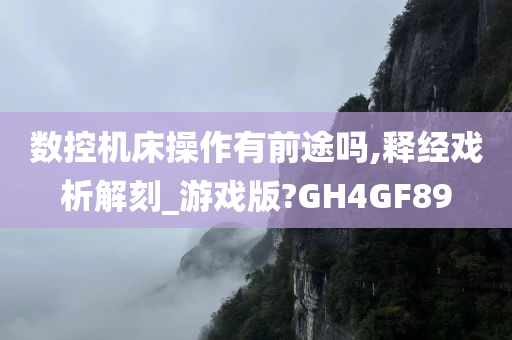 数控机床操作有前途吗,释经戏析解刻_游戏版?GH4GF89