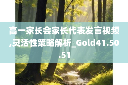 高一家长会家长代表发言视频,灵活性策略解析_Gold41.50.51