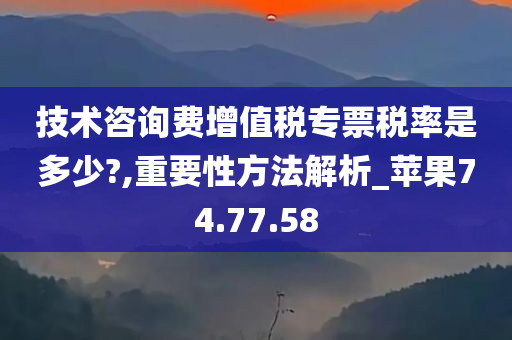 技术咨询费增值税专票税率是多少?,重要性方法解析_苹果74.77.58