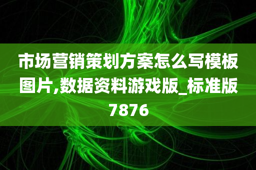 市场营销策划方案怎么写模板图片,数据资料游戏版_标准版7876