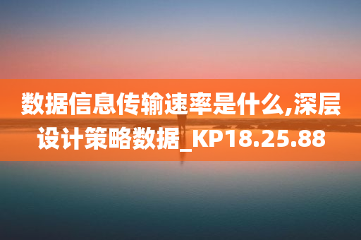 数据信息传输速率是什么,深层设计策略数据_KP18.25.88