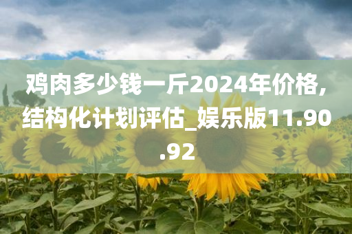 鸡肉多少钱一斤2024年价格,结构化计划评估_娱乐版11.90.92