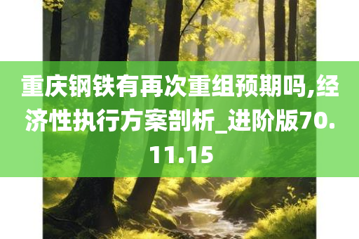 重庆钢铁有再次重组预期吗,经济性执行方案剖析_进阶版70.11.15