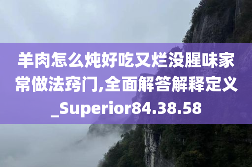 羊肉怎么炖好吃又烂没腥味家常做法窍门,全面解答解释定义_Superior84.38.58