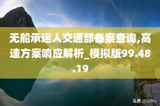 无船承运人交通部备案查询,高速方案响应解析_模拟版99.48.19