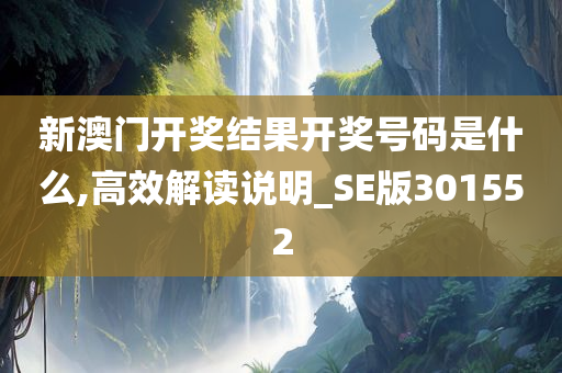 新澳门开奖结果开奖号码是什么,高效解读说明_SE版301552